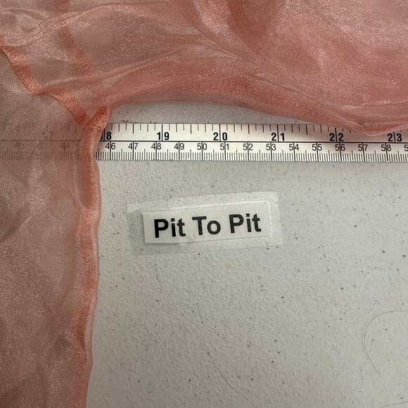 Womens‎ Pink Sheer Jacket Size S Full Zip Fairy Balletcore Delicate Feminine - Picture 6 of 8